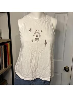 Old Navy XS White Custom Sweater Cat Tank